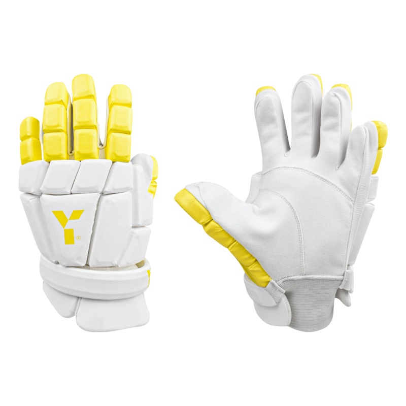 Y1 Indoor Flex Hockey Glove White & Yellow Small-Medium