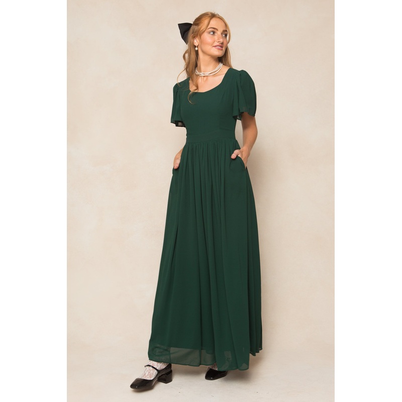 Abbie Dress in Emerald Chiffon 00