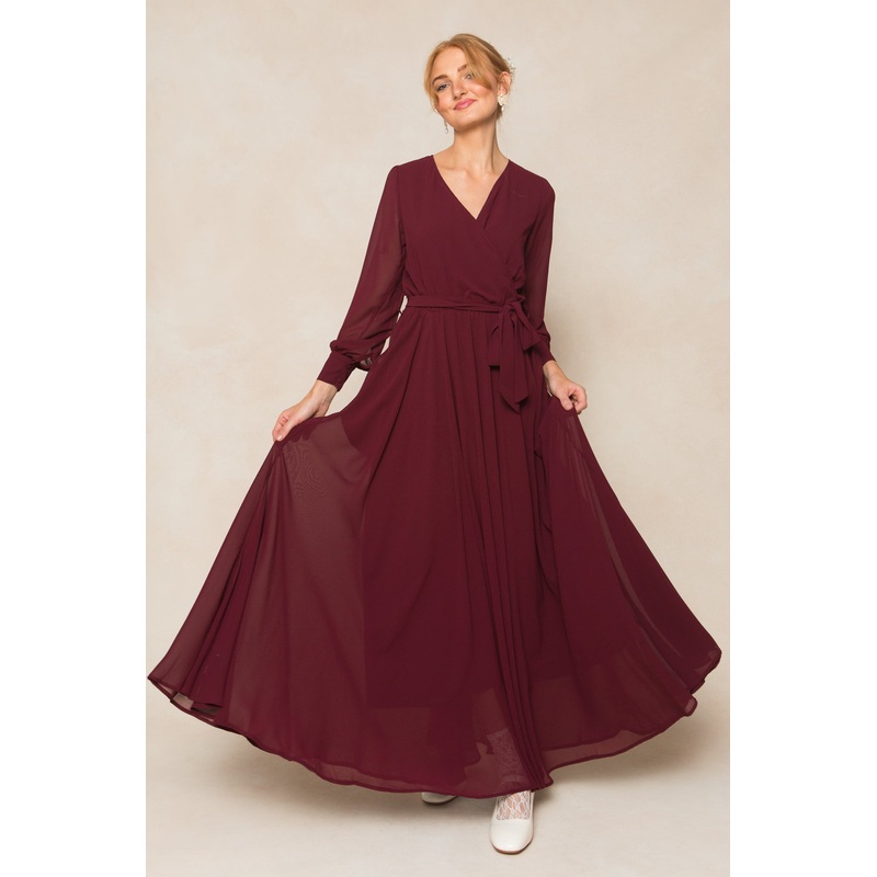 Andie Dress in Wine Chiffon XX Small