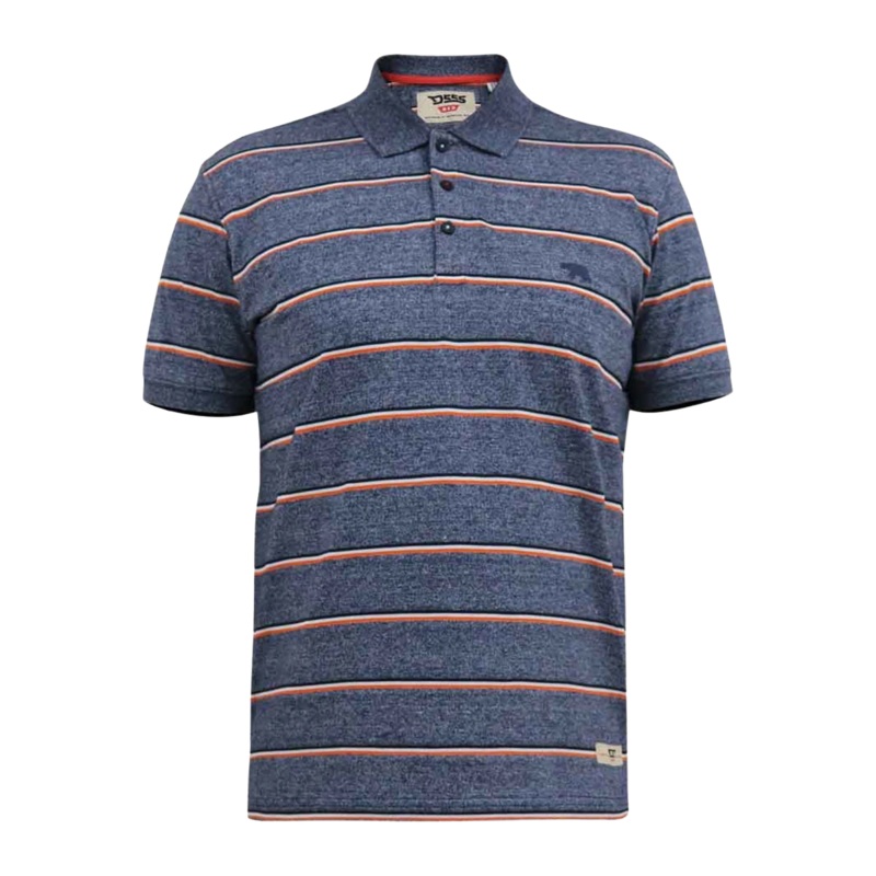 Duke Humber Stripe Polo Navy 2 X-Large