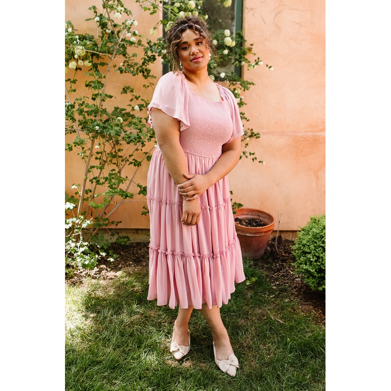 Ellie Dress in Blush Chiffon XX Small