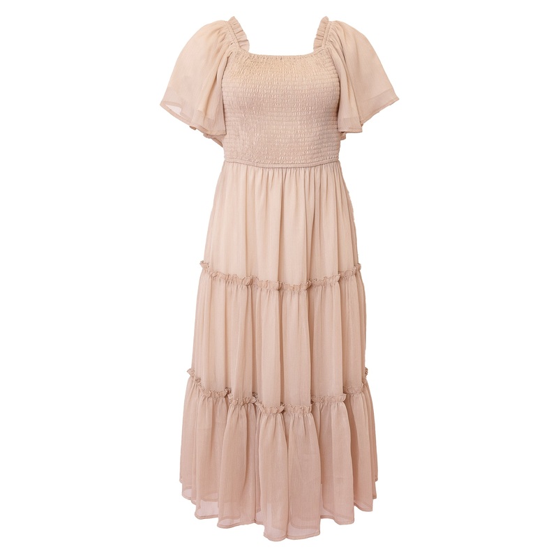 Ellie Dress in Champagne Chiffon XX Small