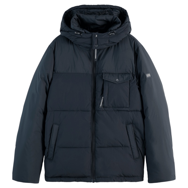 Scotch & Soda Hooded Puffer Jacket Black Medium
