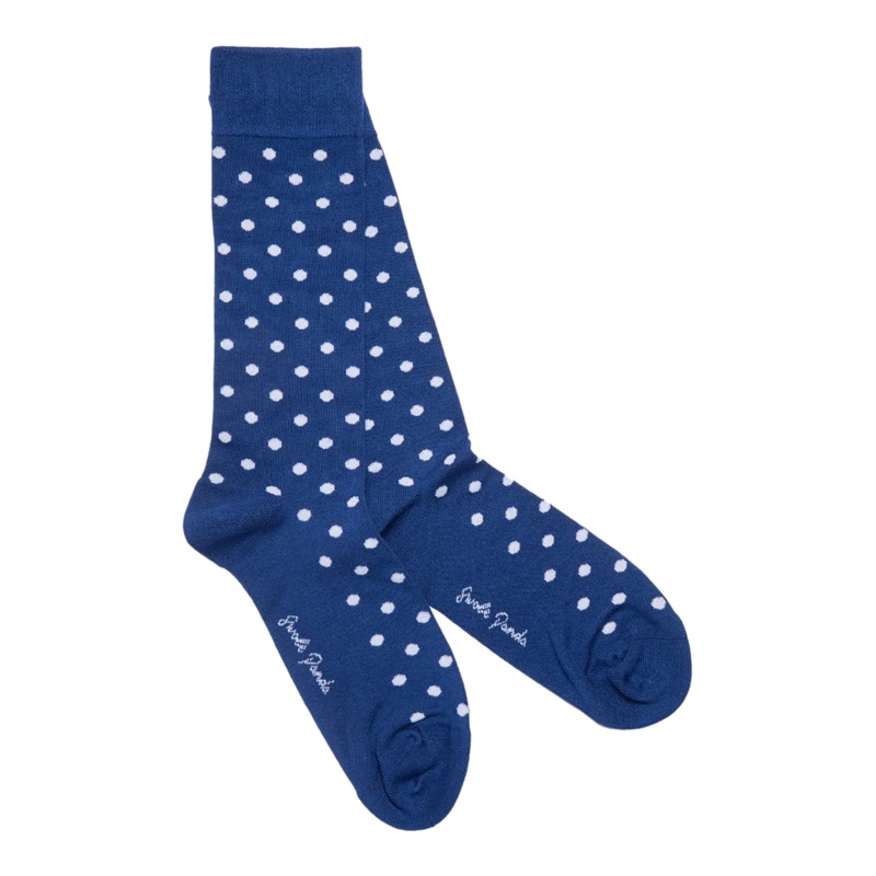 Swole Panda Dot Bamboo Socks Blue Dot 7-11