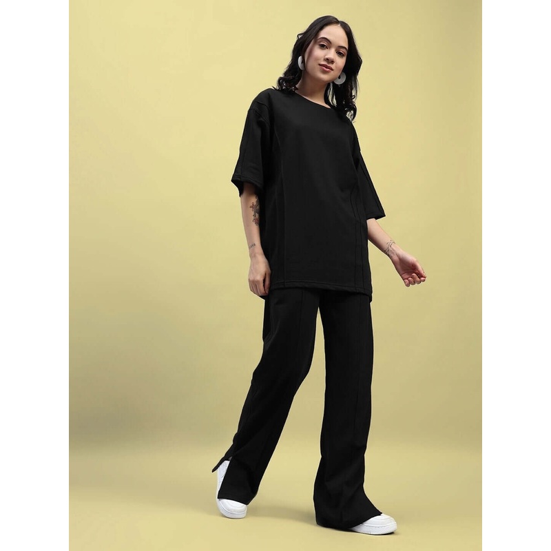 WOMENS ZION RELAXED FIT CO-ORD SET BLACK XS