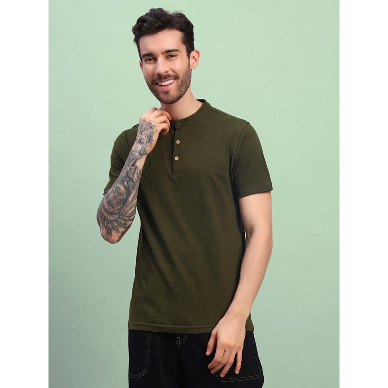 ALBET REGULAR FIT T-SHIRT OLIVE GREEN XS