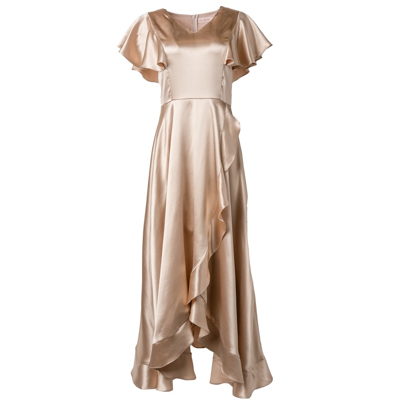 Callie Dress in Champagne Satin 00