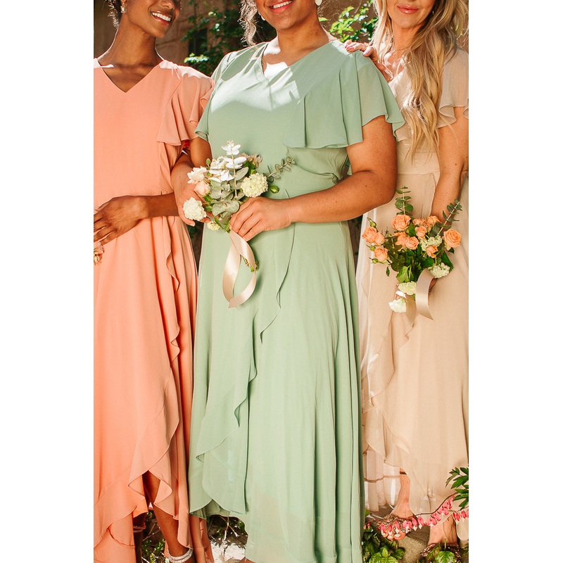 Callie Dress in Sage Chiffon 00