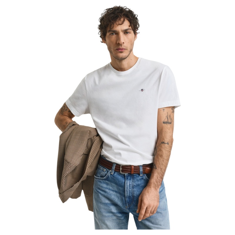 GANT Reg Shield Short Sleeve T-Shirt White Medium