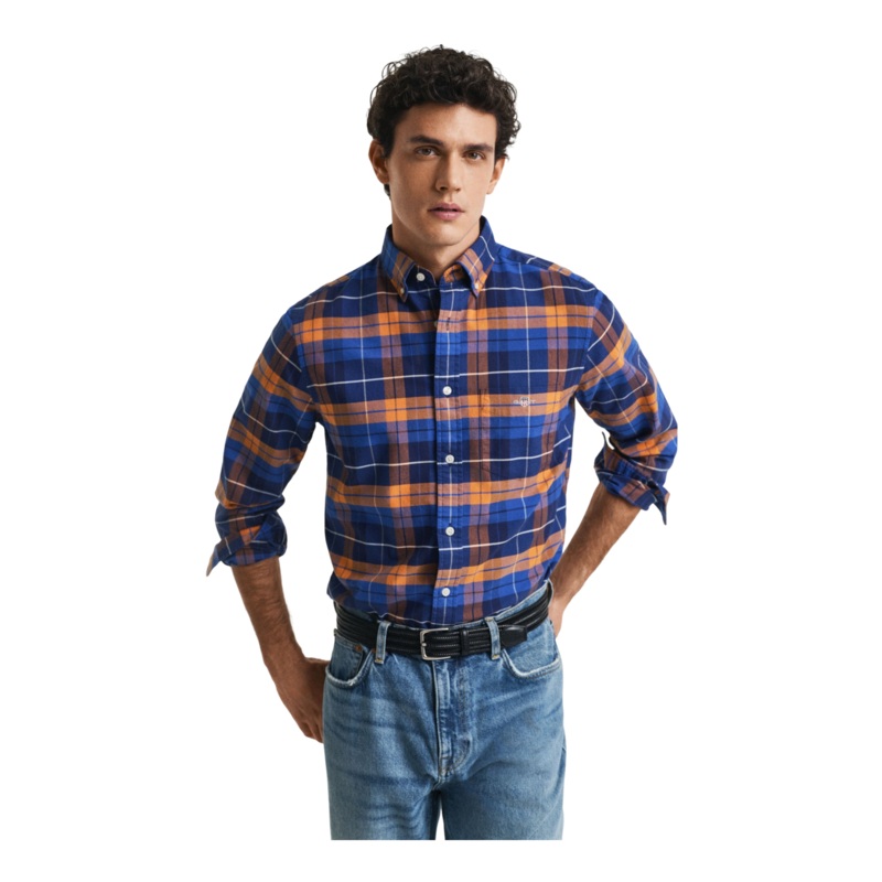 GANT Regular Classic Oxford Check Shirt Orange Bronze Medium