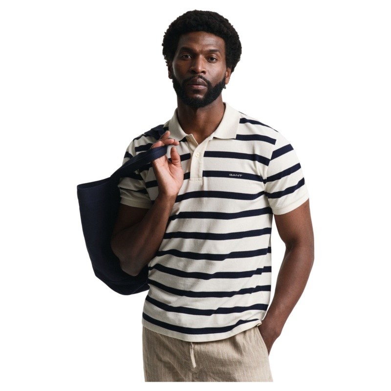 GANT Striped Polo Cream Medium