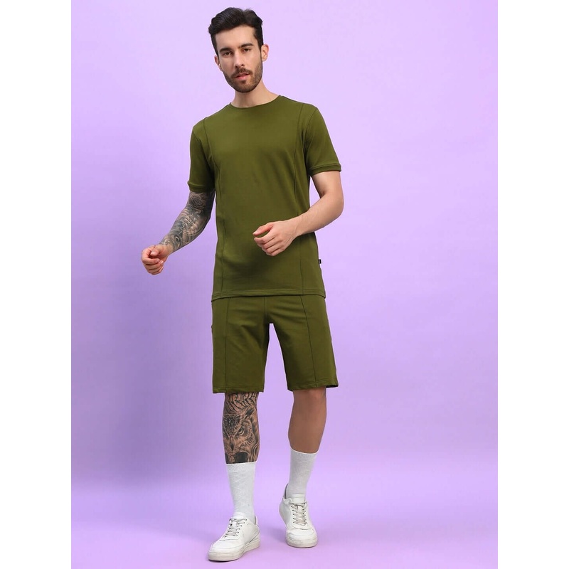 GREEBLE CO-ORD SET OLIVE GREEN XS