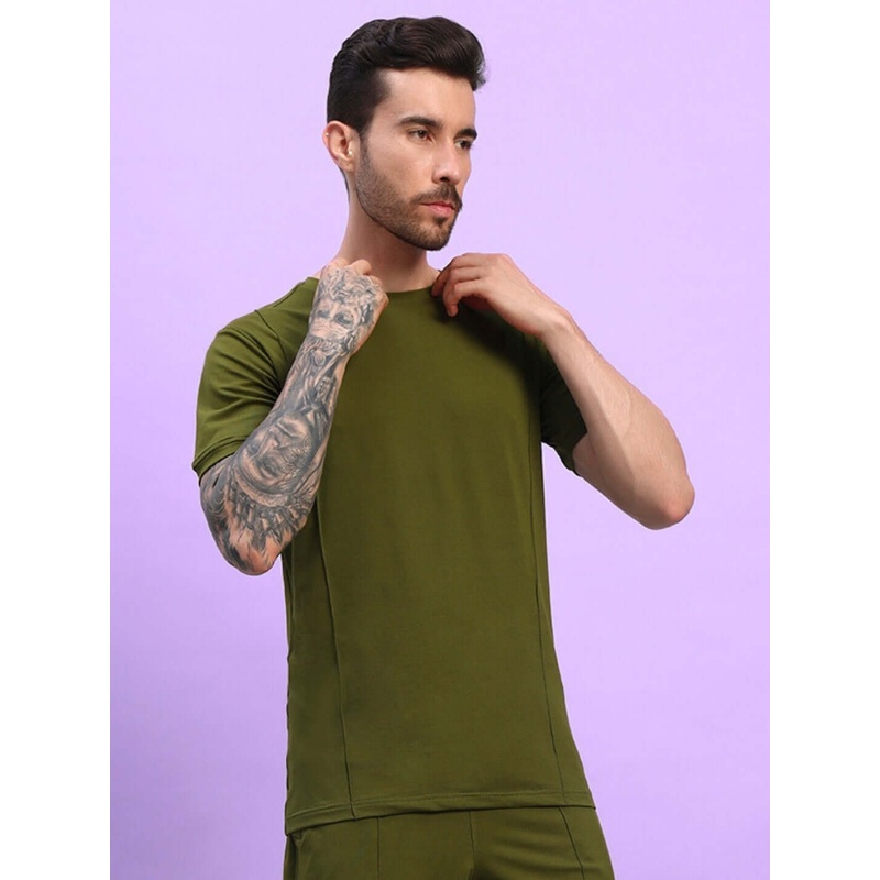 GREEBLE REGULAR FIT T-SHIRT OLIVE GREEN XS