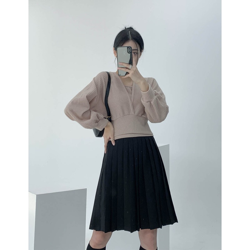 Pleated Midi Skirt CN17 Black S