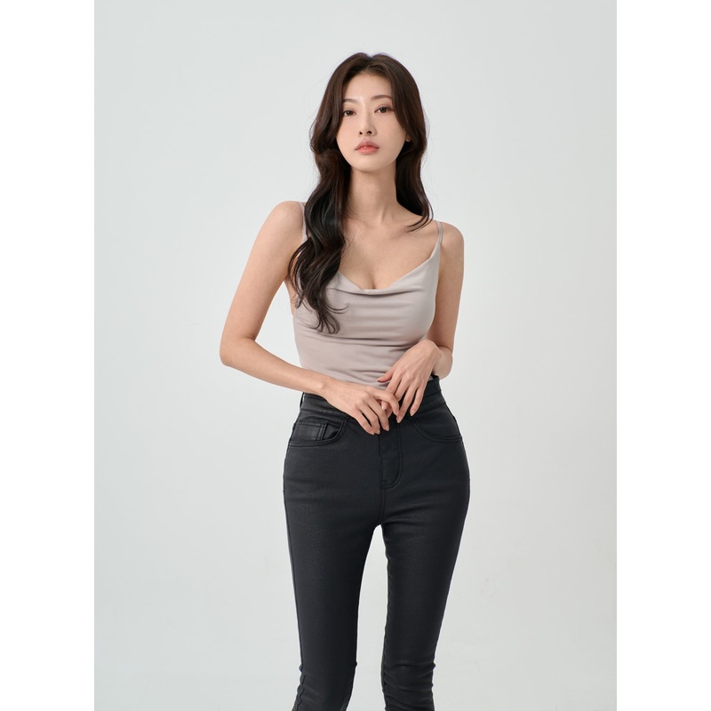 Sexy Loose U-Neck Thin Straps Tank Top IO31 White S/M