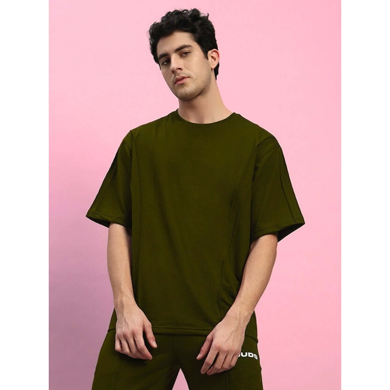 SUPERIOR OVER SIZED T-SHIRT OLIVE GREEN XS