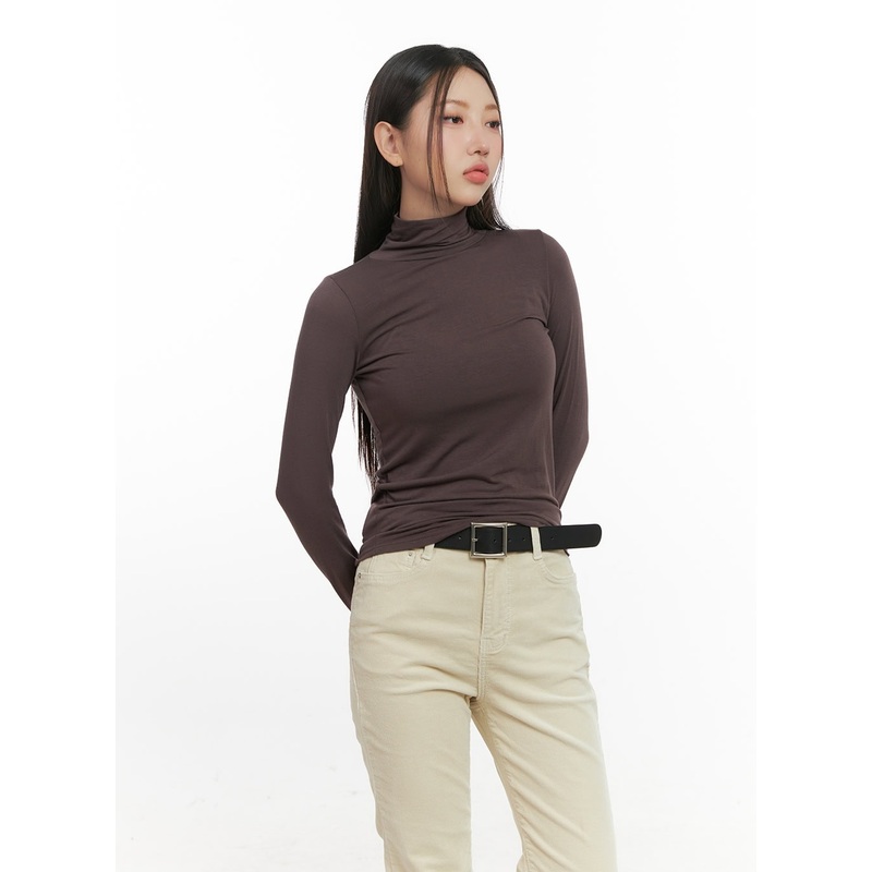 Turtleneck Warmer Crop Top CN08 Black S/M