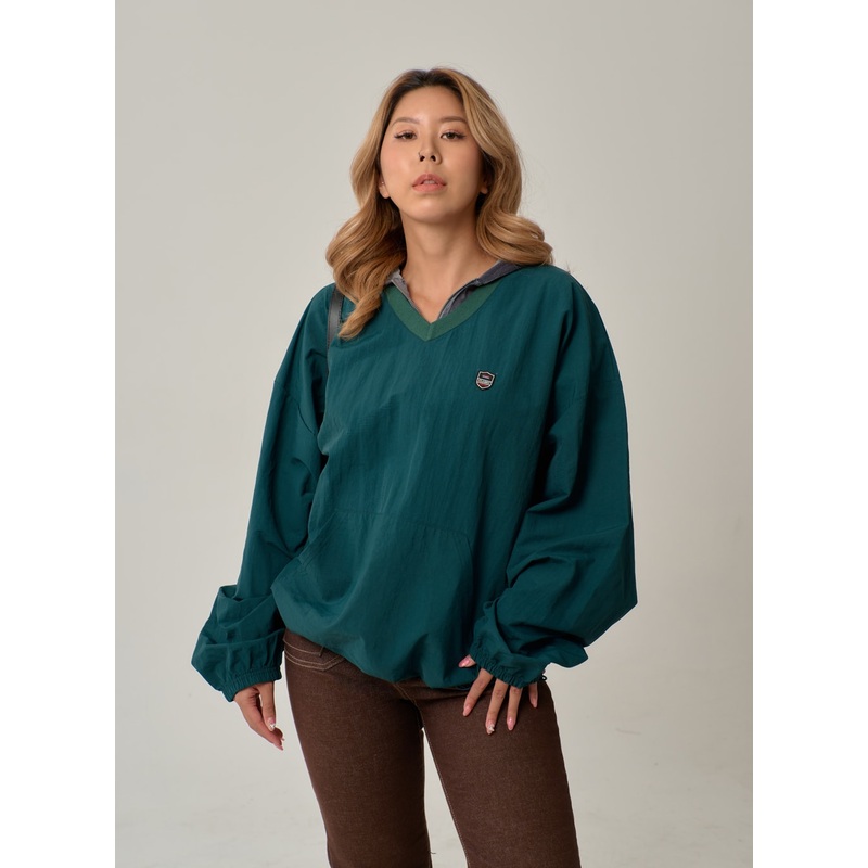 V-Neck Patch Sweatshirt IN22 Dark red M/L