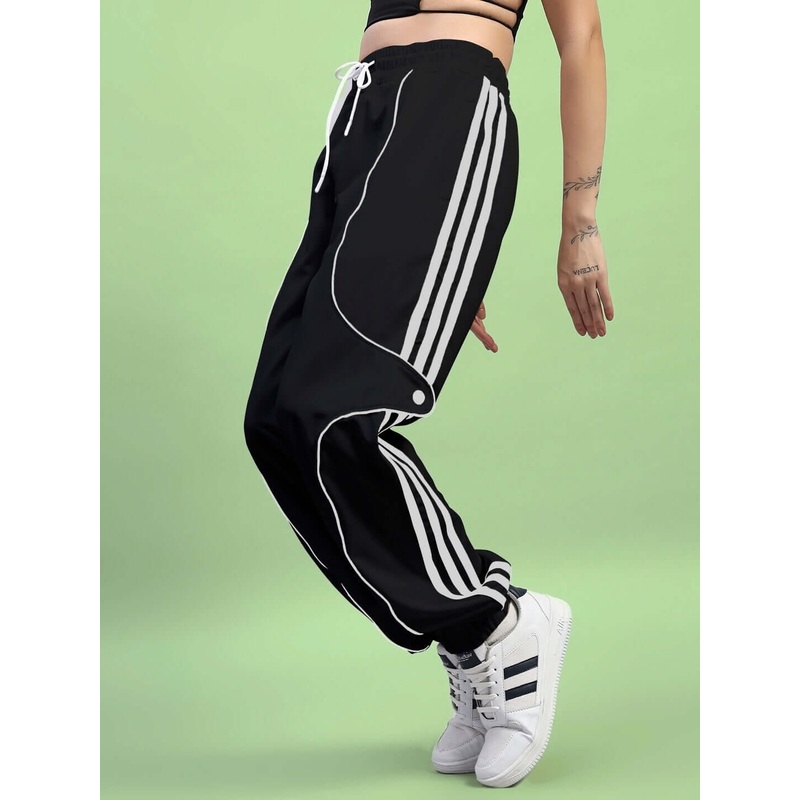 WOMENS BOLSON STRIPES RELAXED-FIT JOGGERS BLACK XS