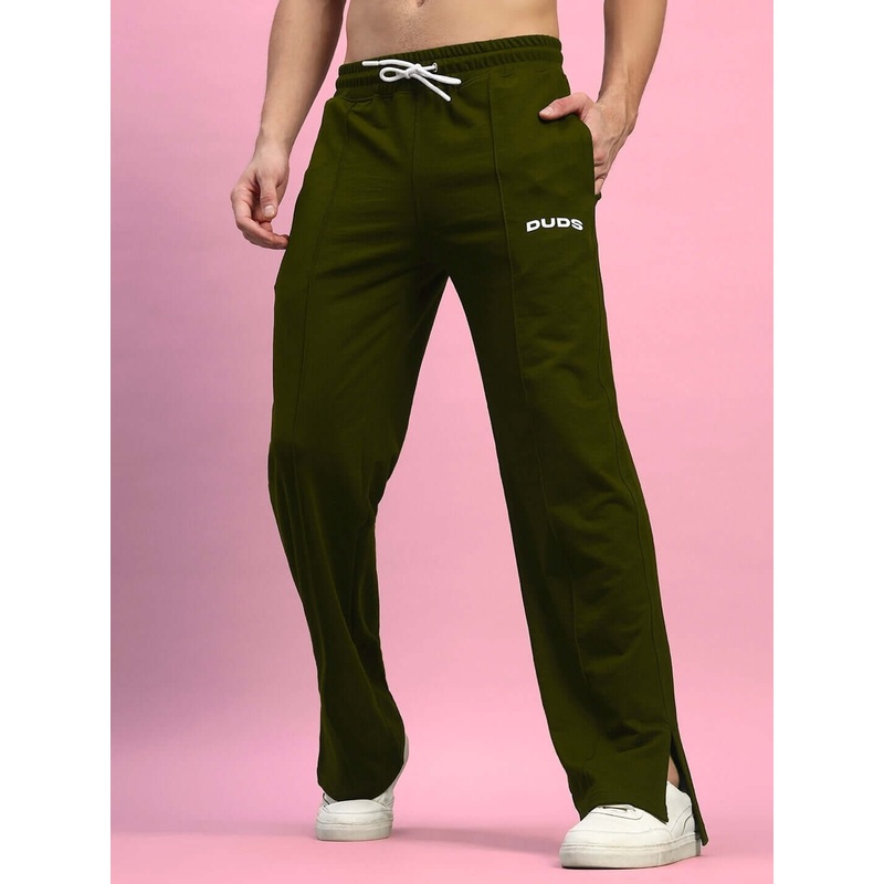 ZION SIDE SLIT JOGGERS OLIVE GREEN XS
