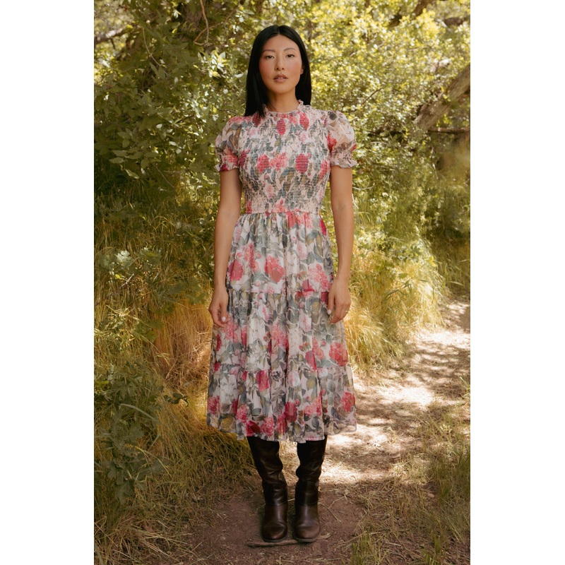 Cordelia Dress in Pink Bloom XX Small