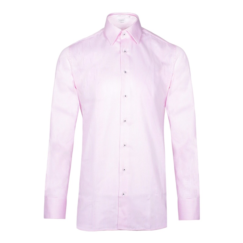 Eterna Stripe Long Sleeve Formal Shirt Pink 15.5