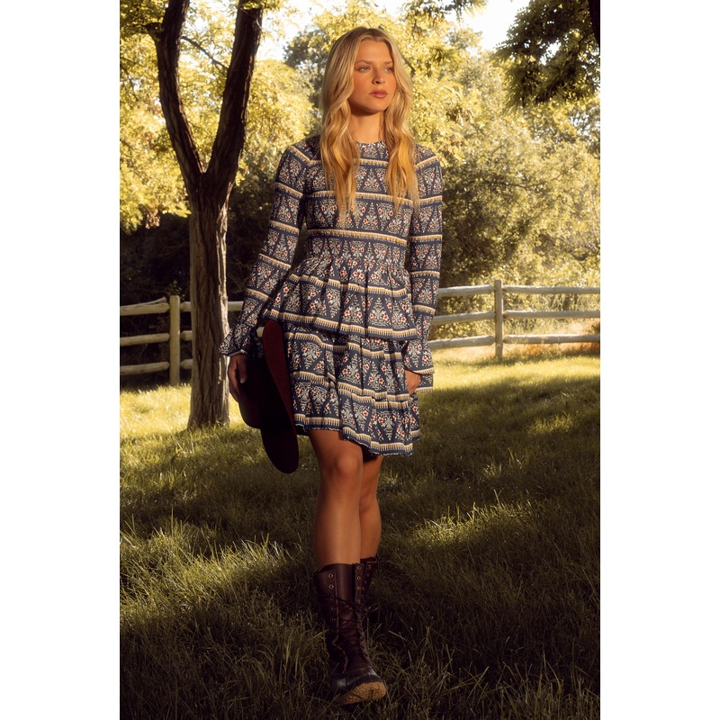 Greer Dress in Navy Fleur XX Small