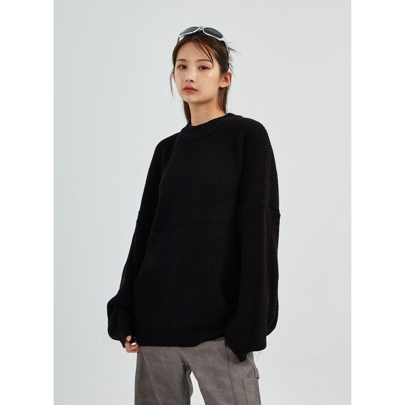 Sabrina Basic Loose Fit Knit CS27 White S