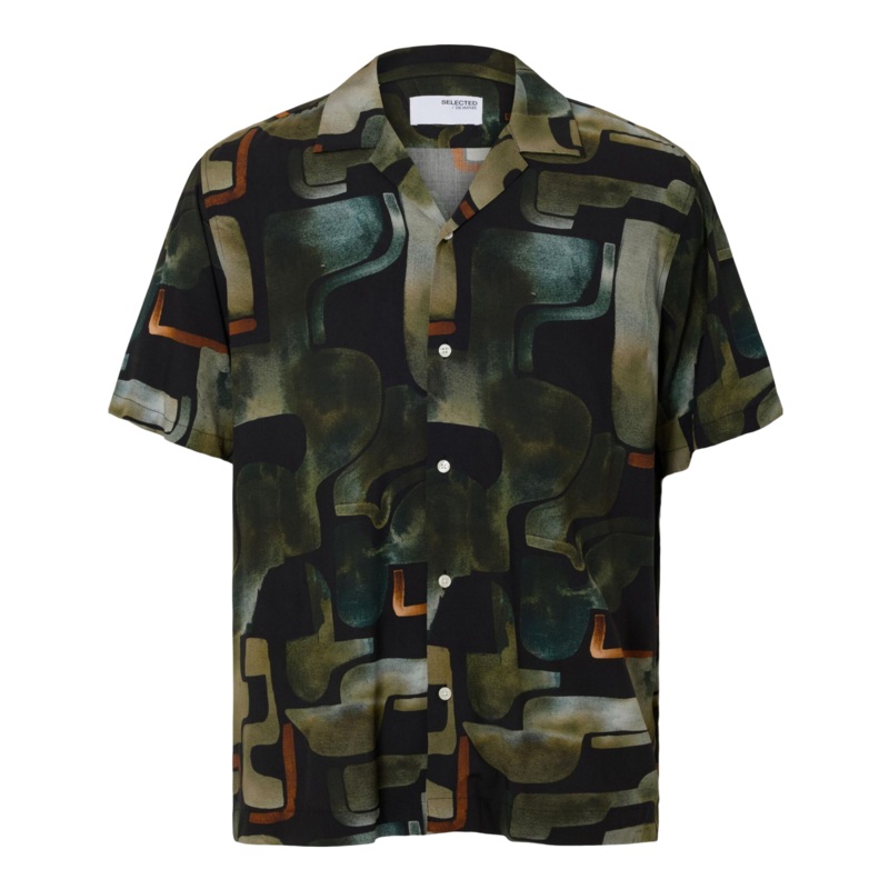 Selected Vero Short Sleeve AOP Shirt Black Small