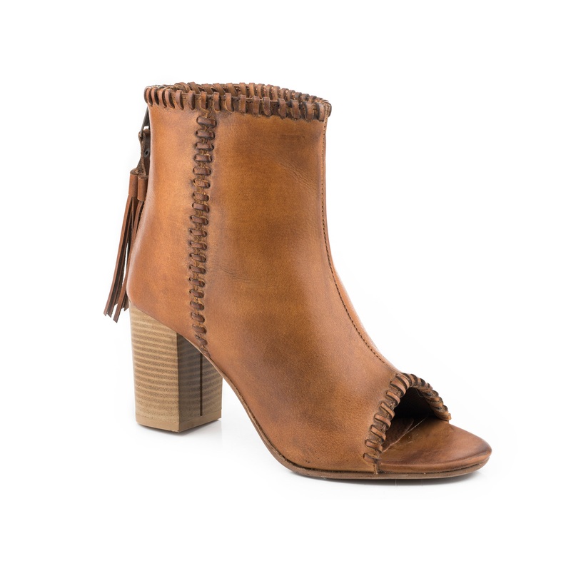 Womens Burhished Tan Leather Sandal 5 R