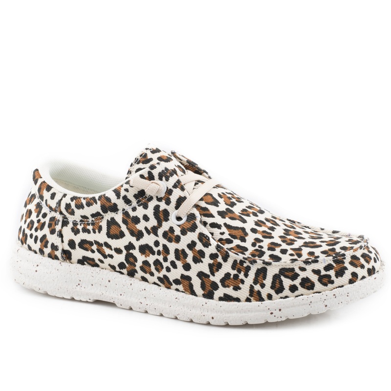 Womens Creme Leopard Canvas Upper 5 R