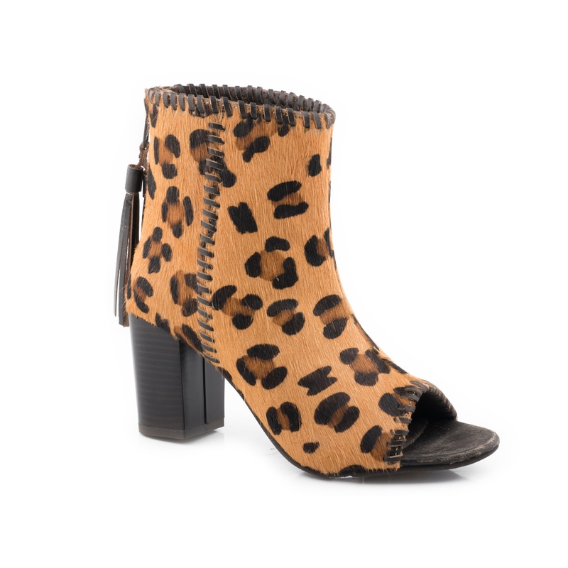 Womens Leopard Hair On Hide Leather Sandal 5 R