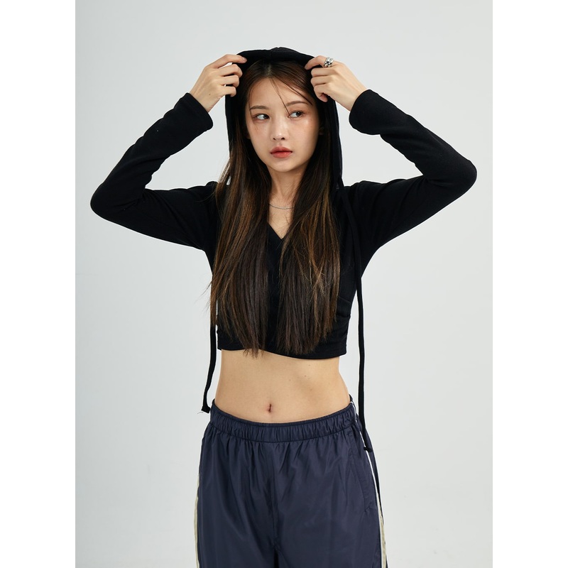 Wrap Crop Hoodie CS27 White S