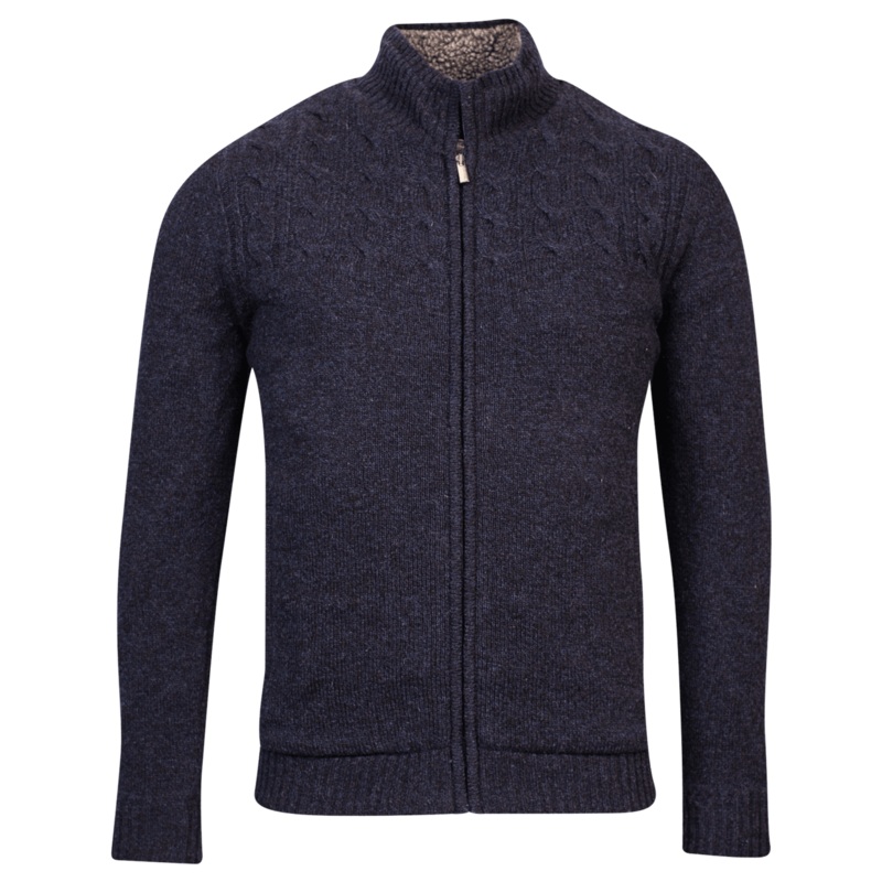 Baileys Full Zip Fleece Lined Knit Navy Medium