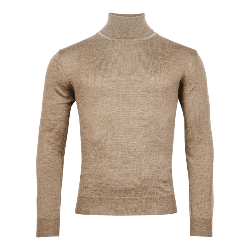 Baileys Merino Wool Roll Neck Camel 2 X-Large