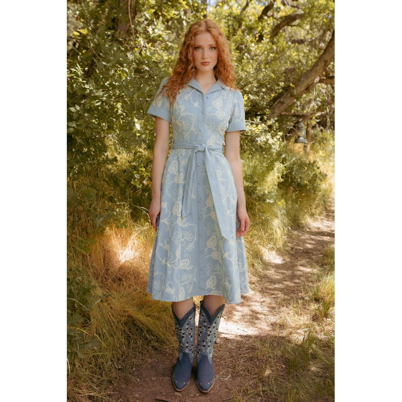 Bennett Dress in Cream Embroidery 00