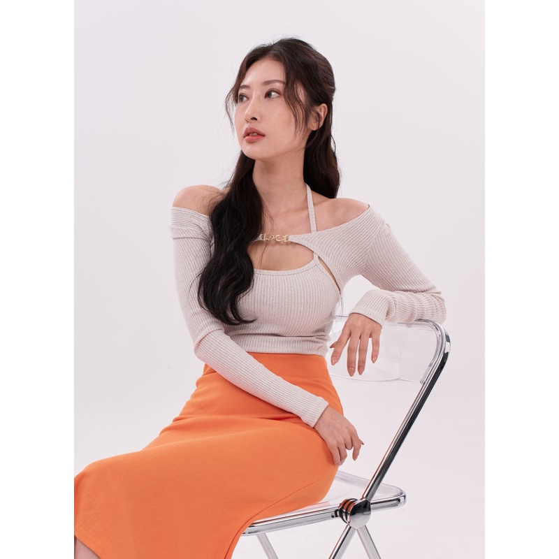 Bolero Strap Top Set IS05 Light beige S