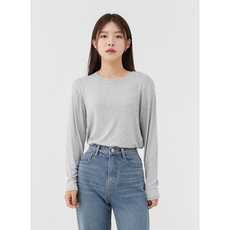 Daily Round Neck Long Sleeve T-Shirt IG24 White S/M