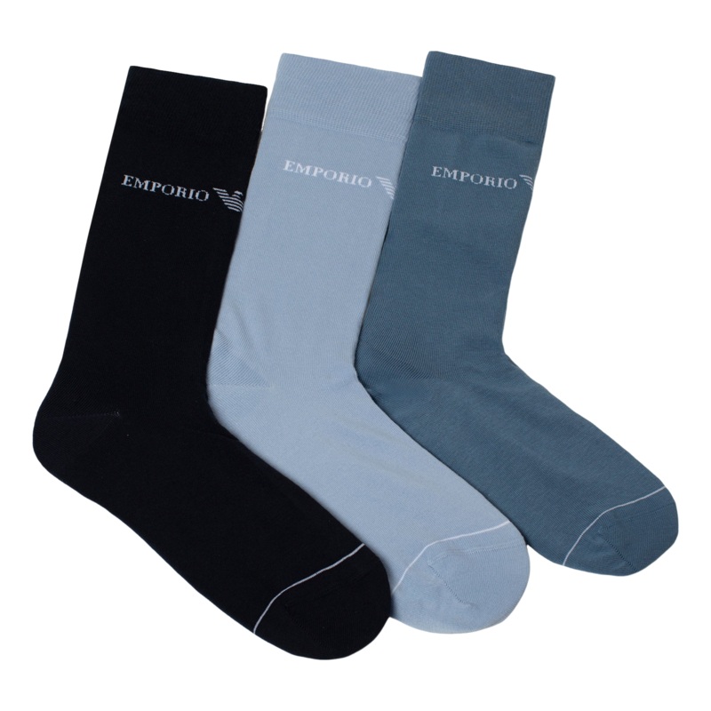 Emporio Armani 3-Pack Short Socks Blue One Size