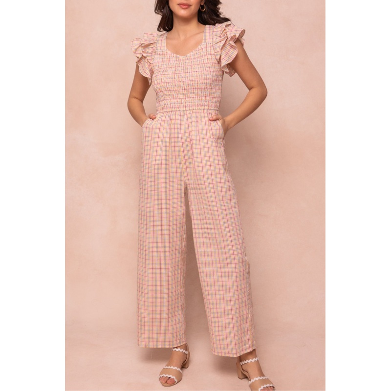 Hattie Jumpsuit in Multicolor Gingham XX Small