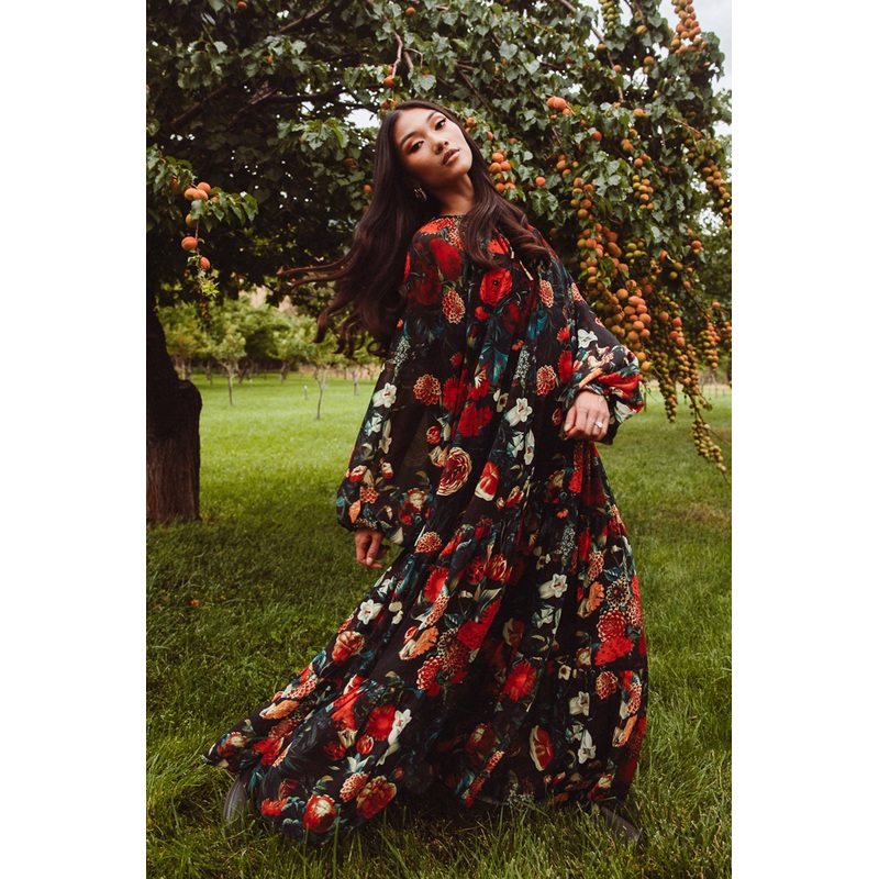 Imogen Dress in Moody Floral XX Small