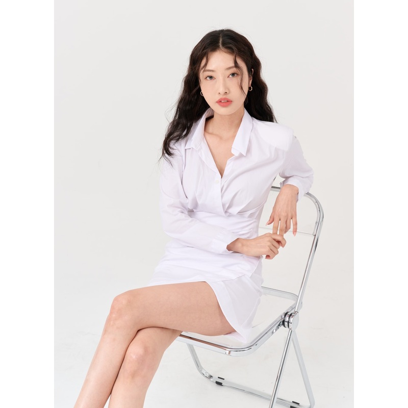 Shirt Wrap Dress IG09 White S