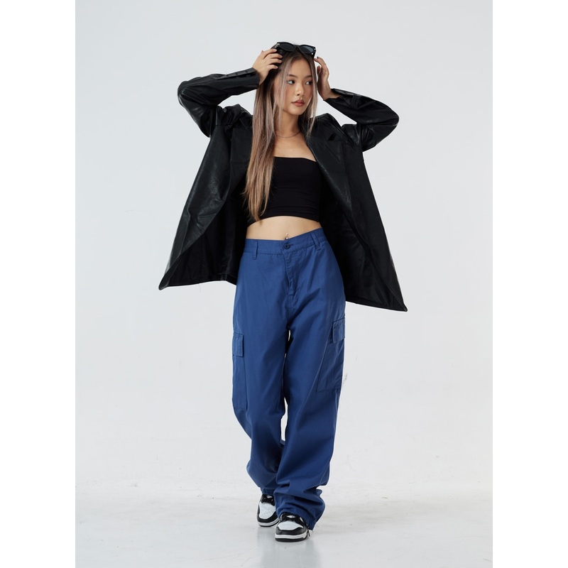 String Cargo Pants Unisex CS02 Light Beige M