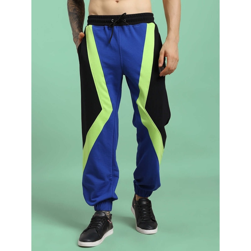 ULTRA COLORBLOCK RELAXED-FIT JOGGERS BLUE-BLACK XS