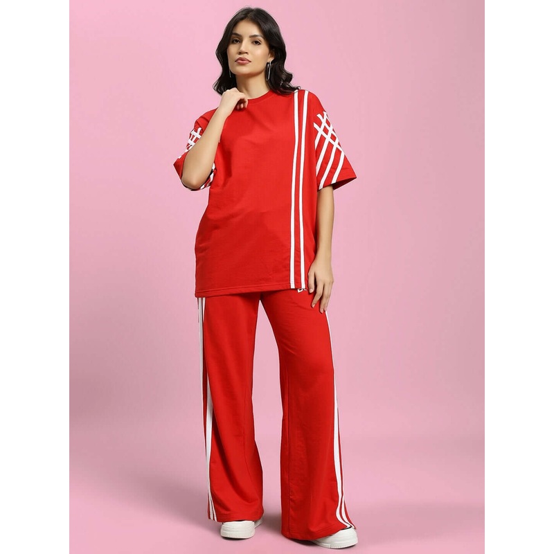 WOMENS UNITED STRIPE CO-ORD SET RED XS