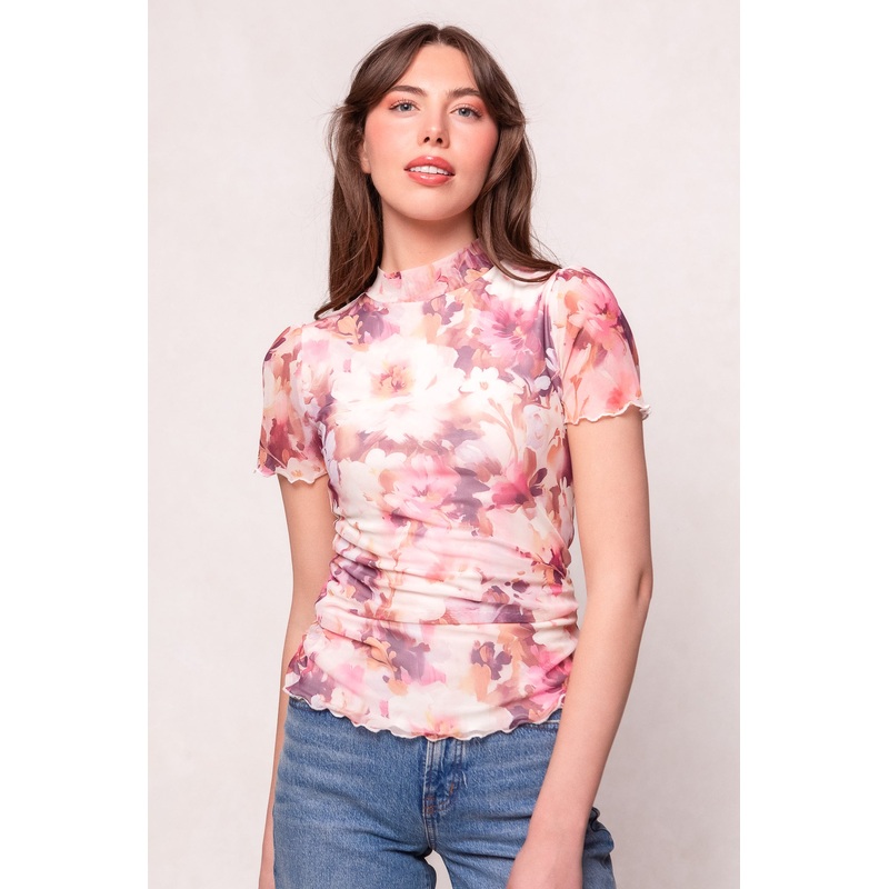 Ava Top in Purple Floral XX Small