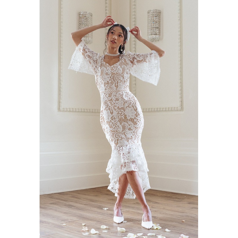 Cecilia Dress in White Lace 00