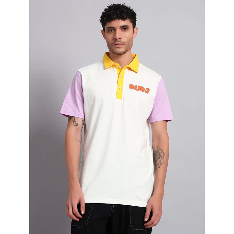 HARRY CONTRASTING POLO T-SHIRT OFF-WHITE XS