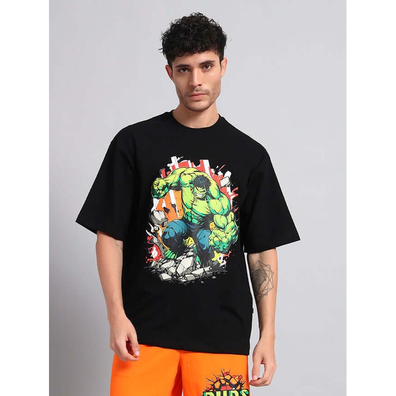 HULK OVER-SIZED T-SHIRT BLACK MEN XS
