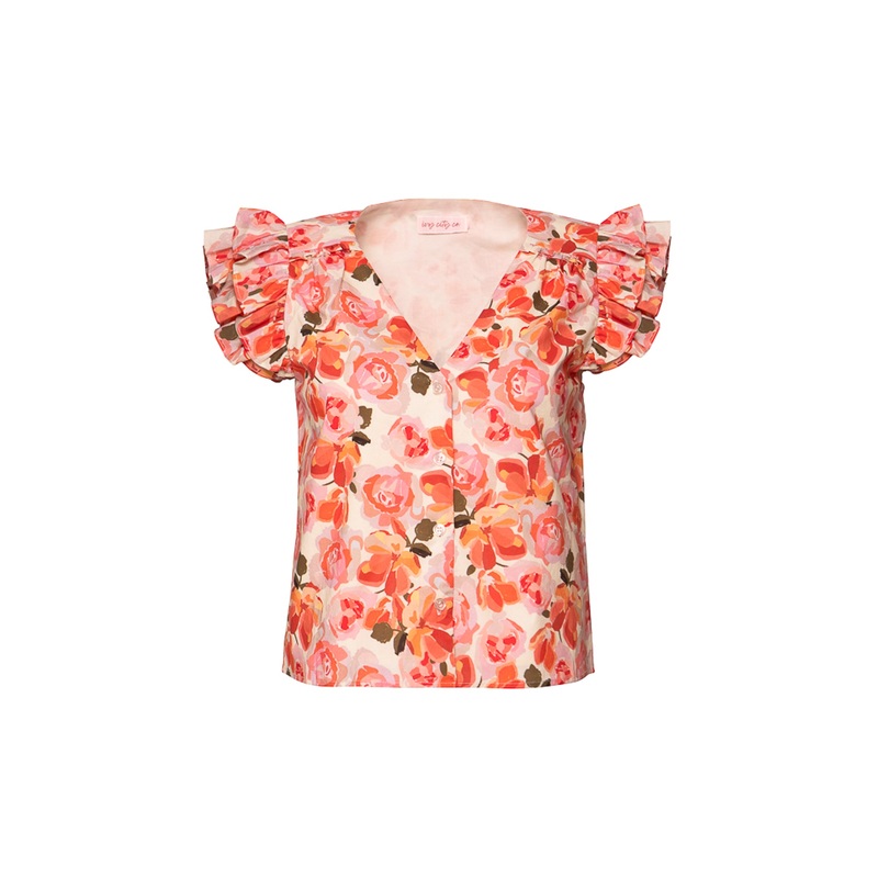 Lana Blouse in Pink Floral XX Small